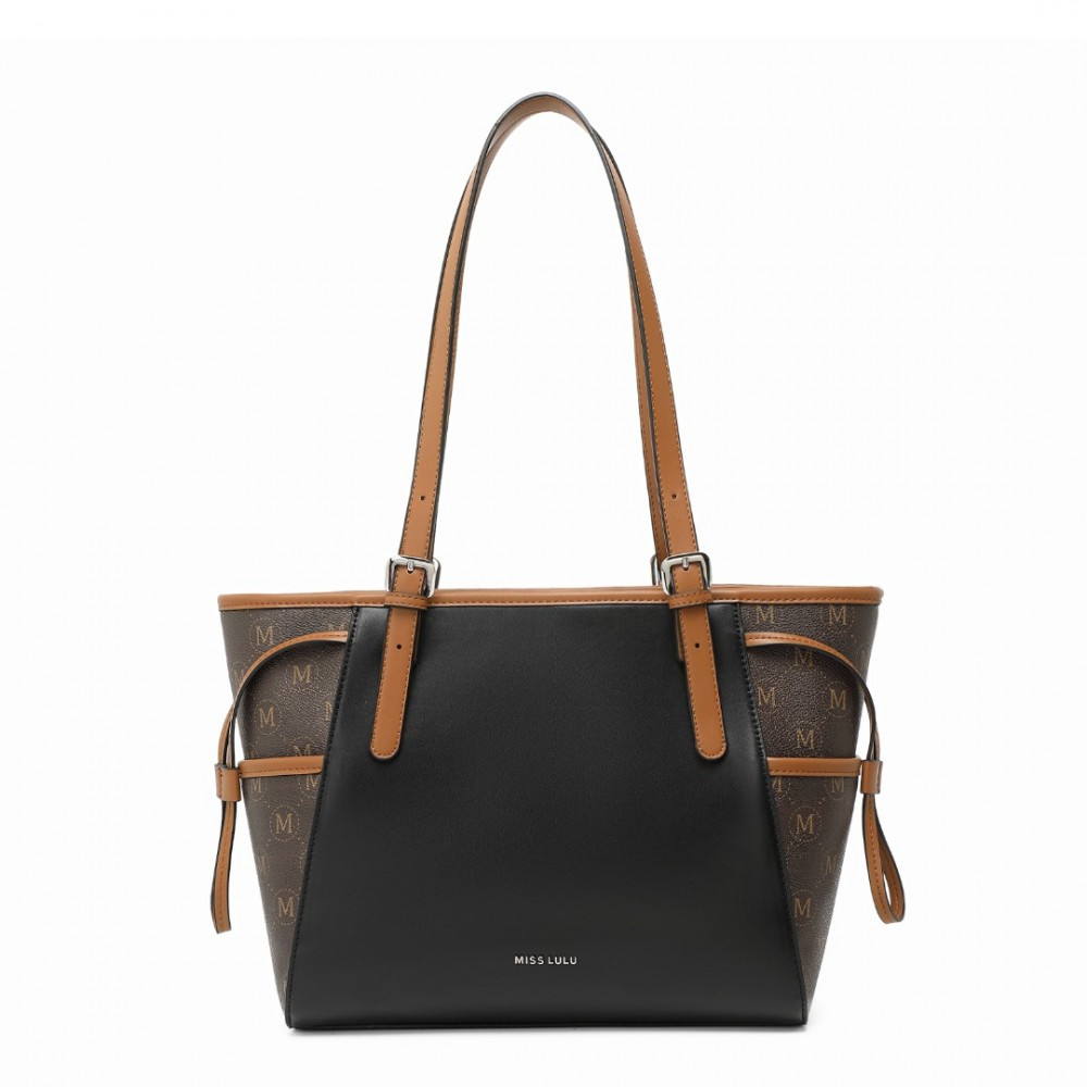 czarno brazowa srednia torebka shopper bag julien